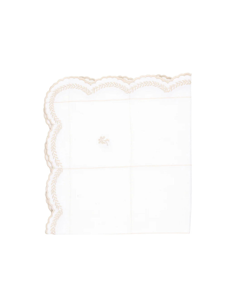 Napkin Embroidery Khaki Checks