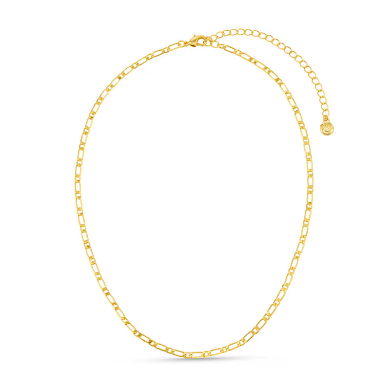 Figaro Chain Necklace 16" Pale Gold