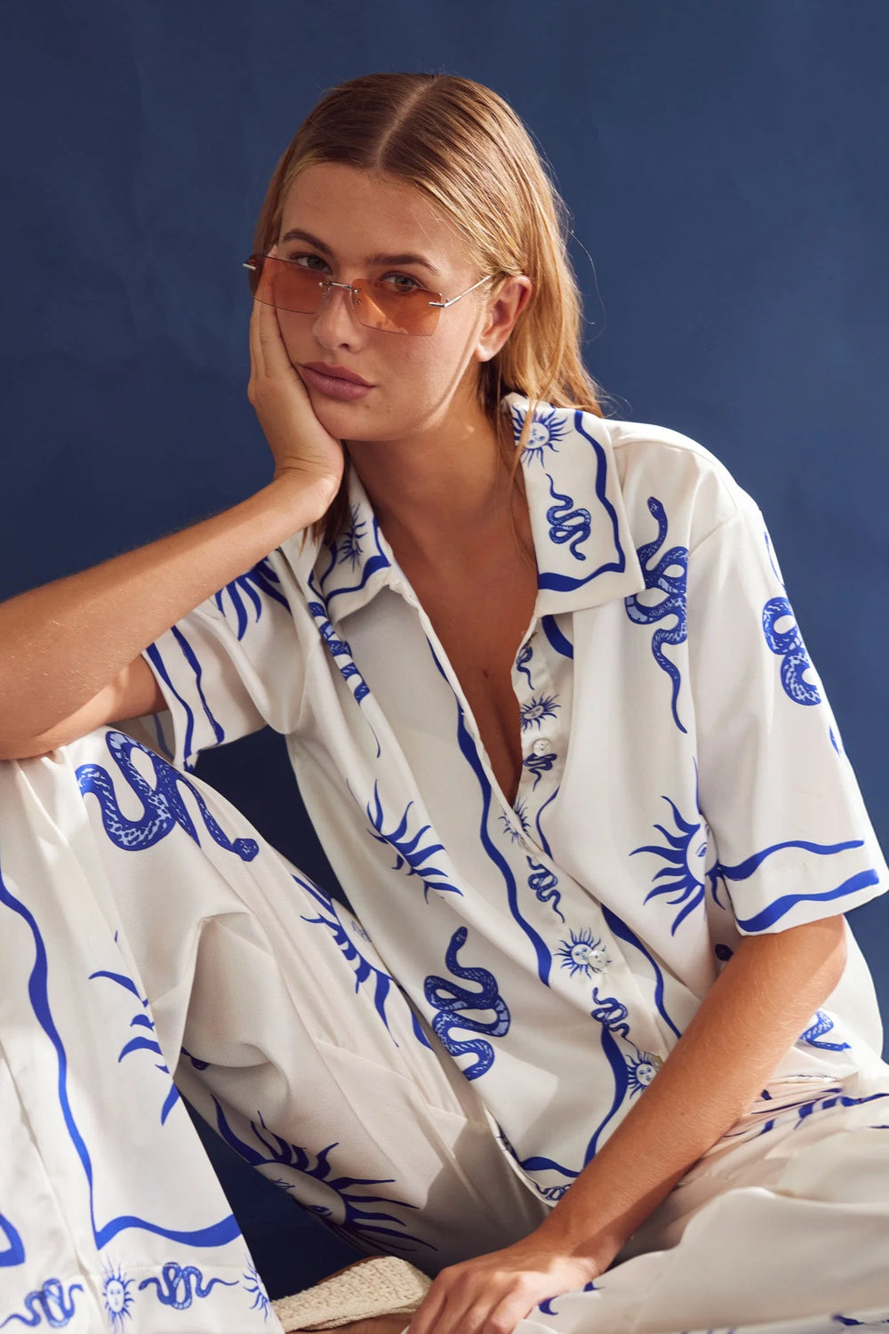 Kealy Shirt Chana Blue Print