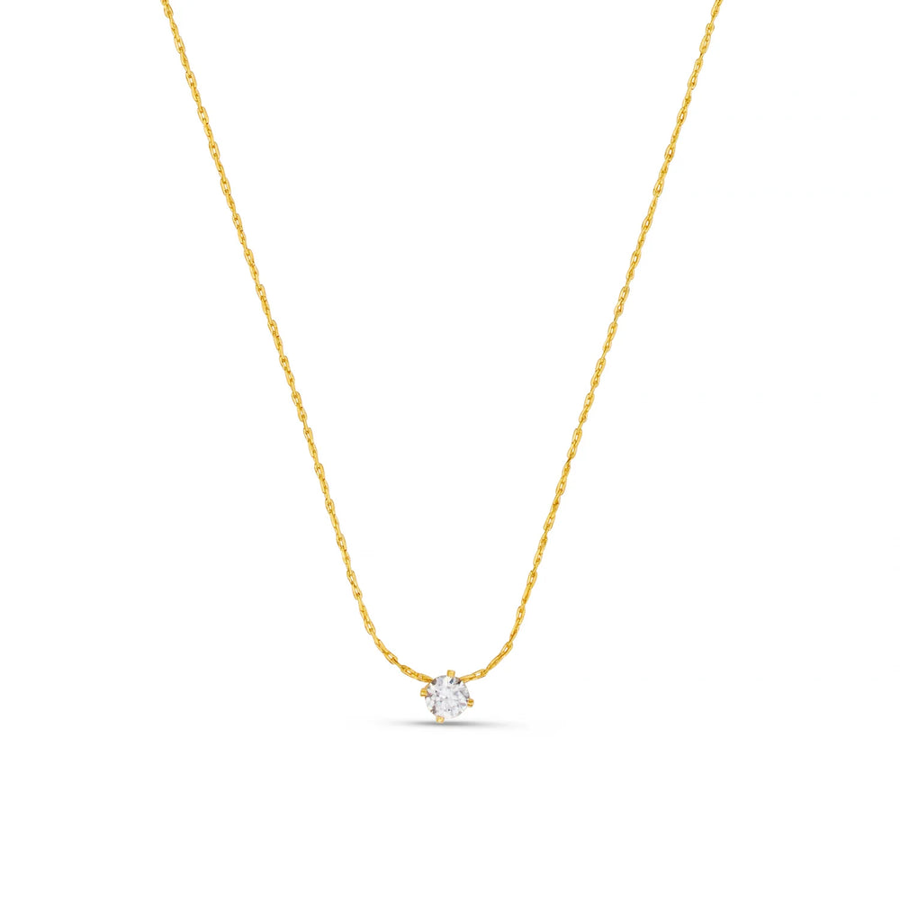Fine Stationed Crystal Collar Necklace Gold