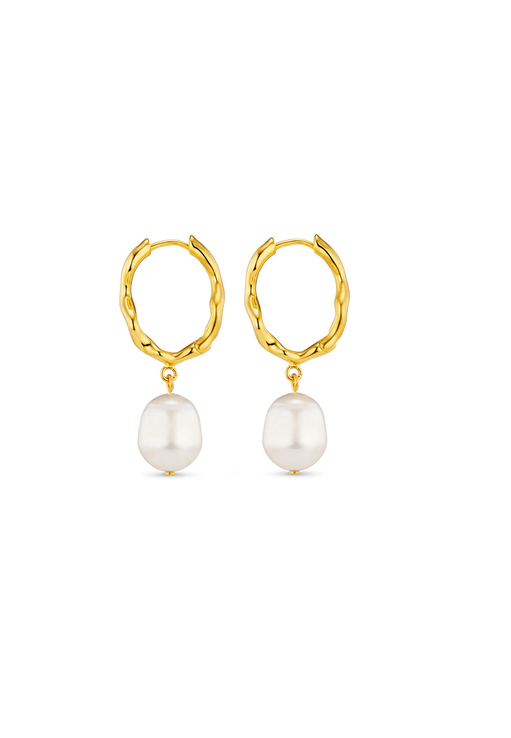 Oval Wave Drop Earring Gold