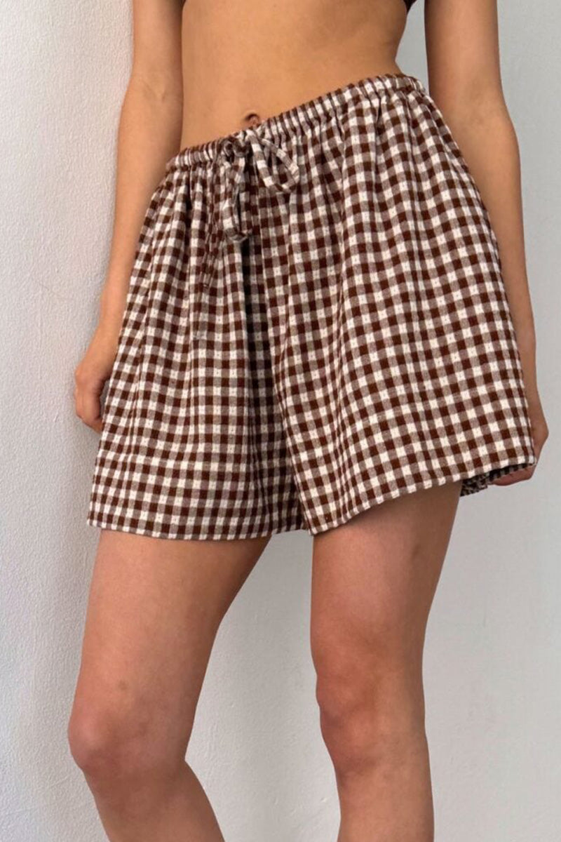 Ploy Check Shorts Check Brown/Off White