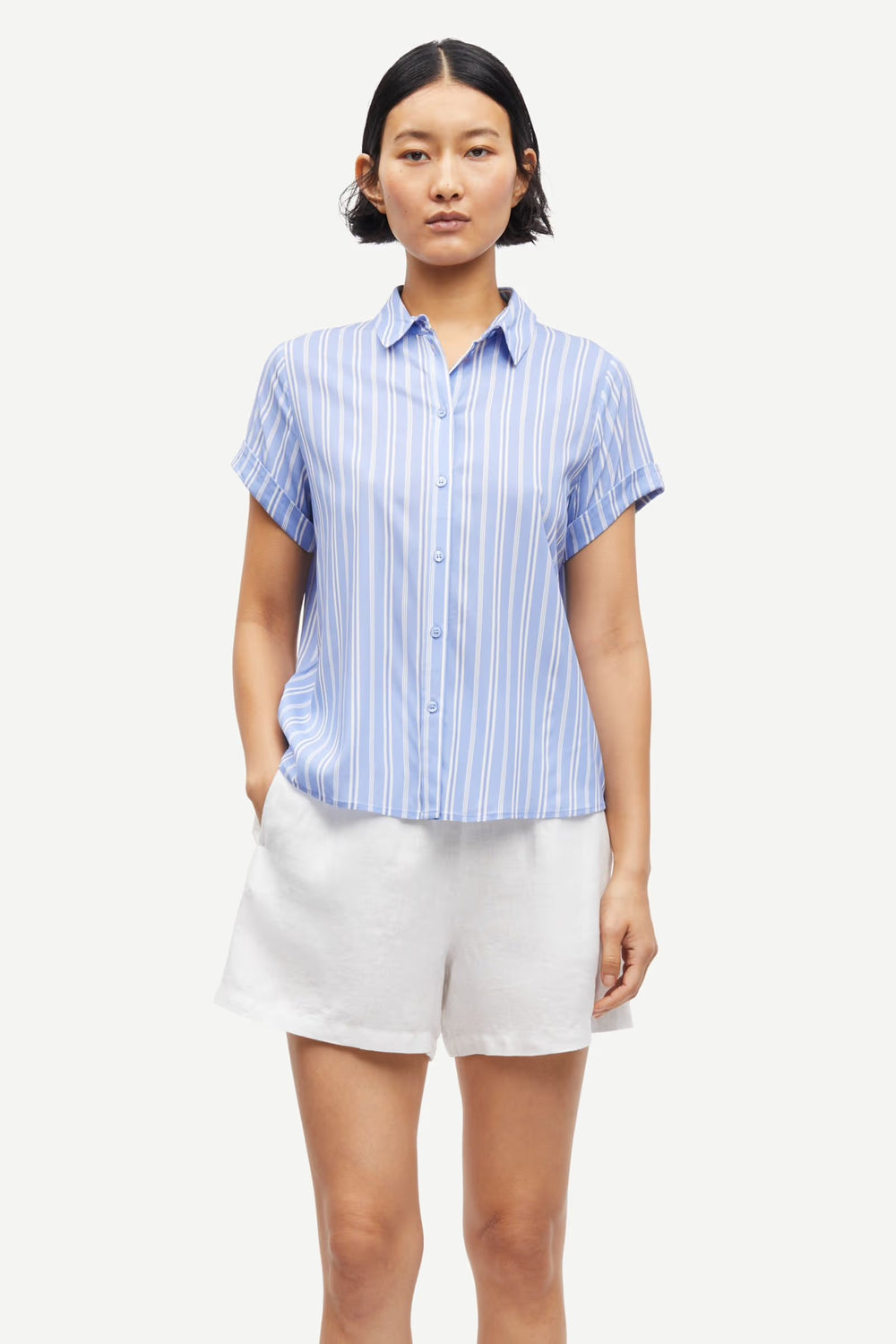 Majan SS Shirt 9942 Blue St.