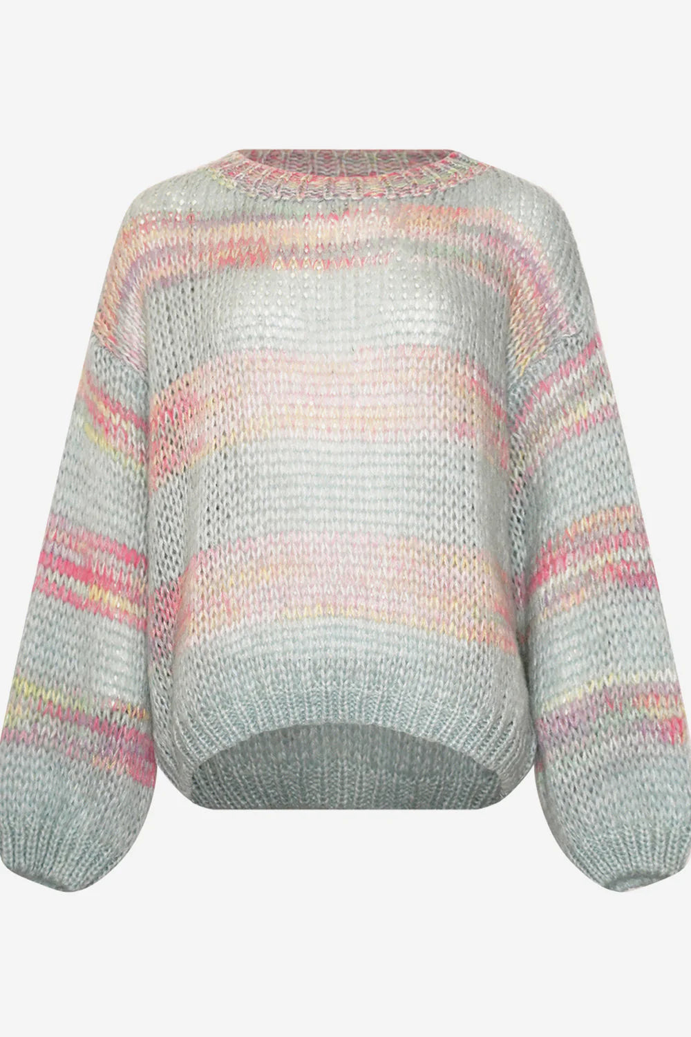 Noella Shilo L/S Knit Jumper Blue/Pink Rainbow - hvittrad.no