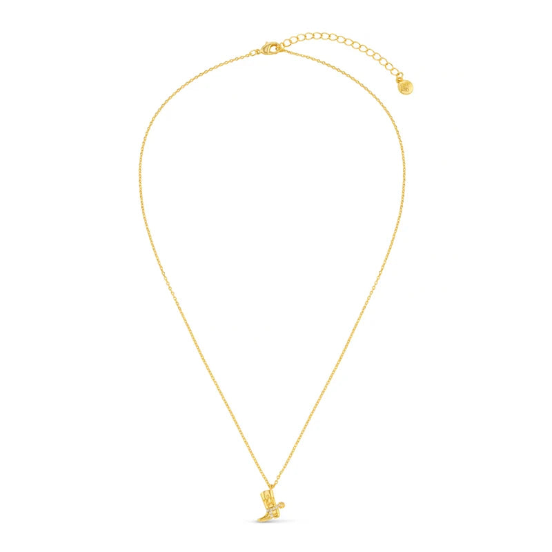 Cowboy Boot Charm Necklace 18K Gold