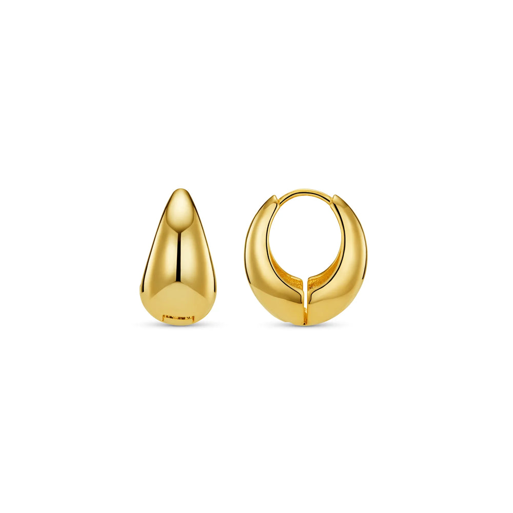 Polished domed taper hoop pale gold