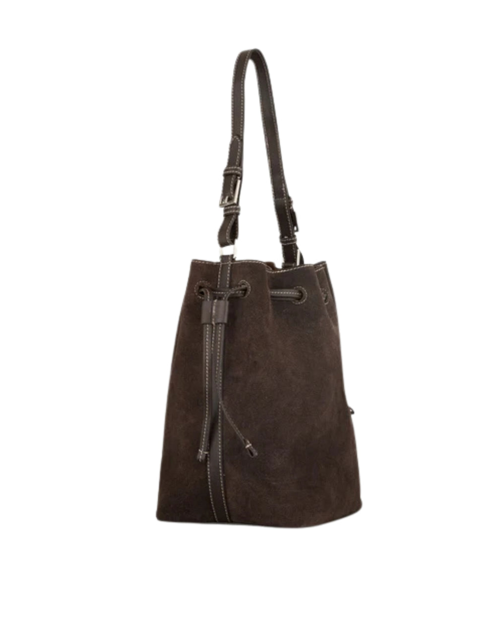 Suede Bucket Bag Chocolate Torte