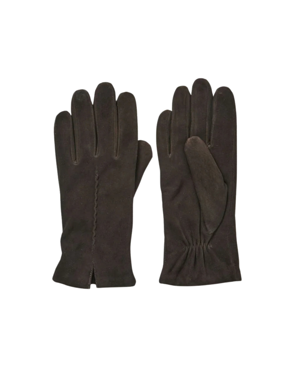 Suede Leather Glove Hot Fudge Brown