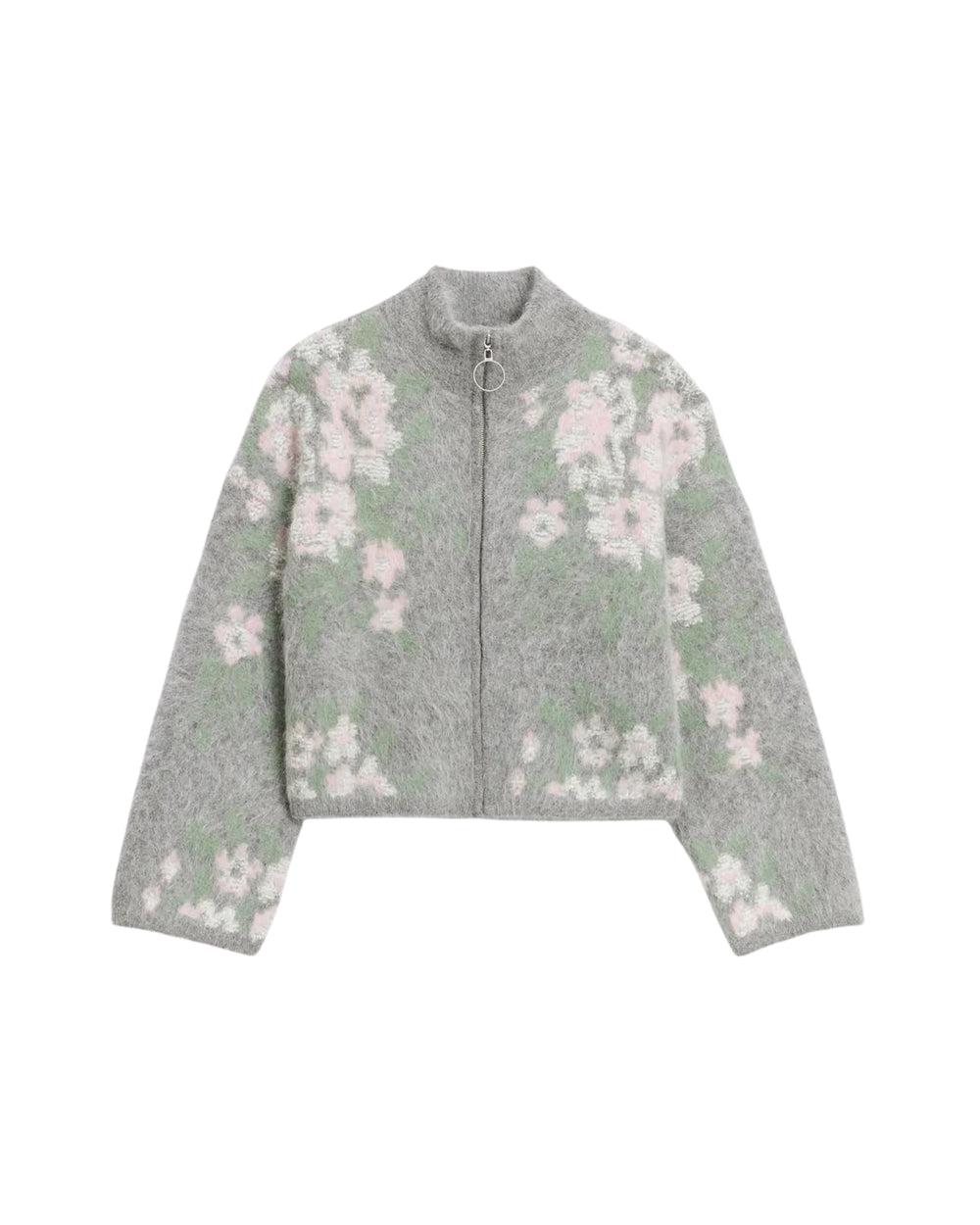 Tine Floral Cardigan Grey Mix