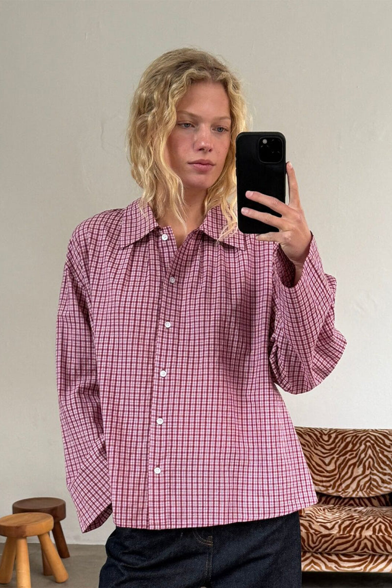 Tinsi Check Shirt Pink/Wine Check