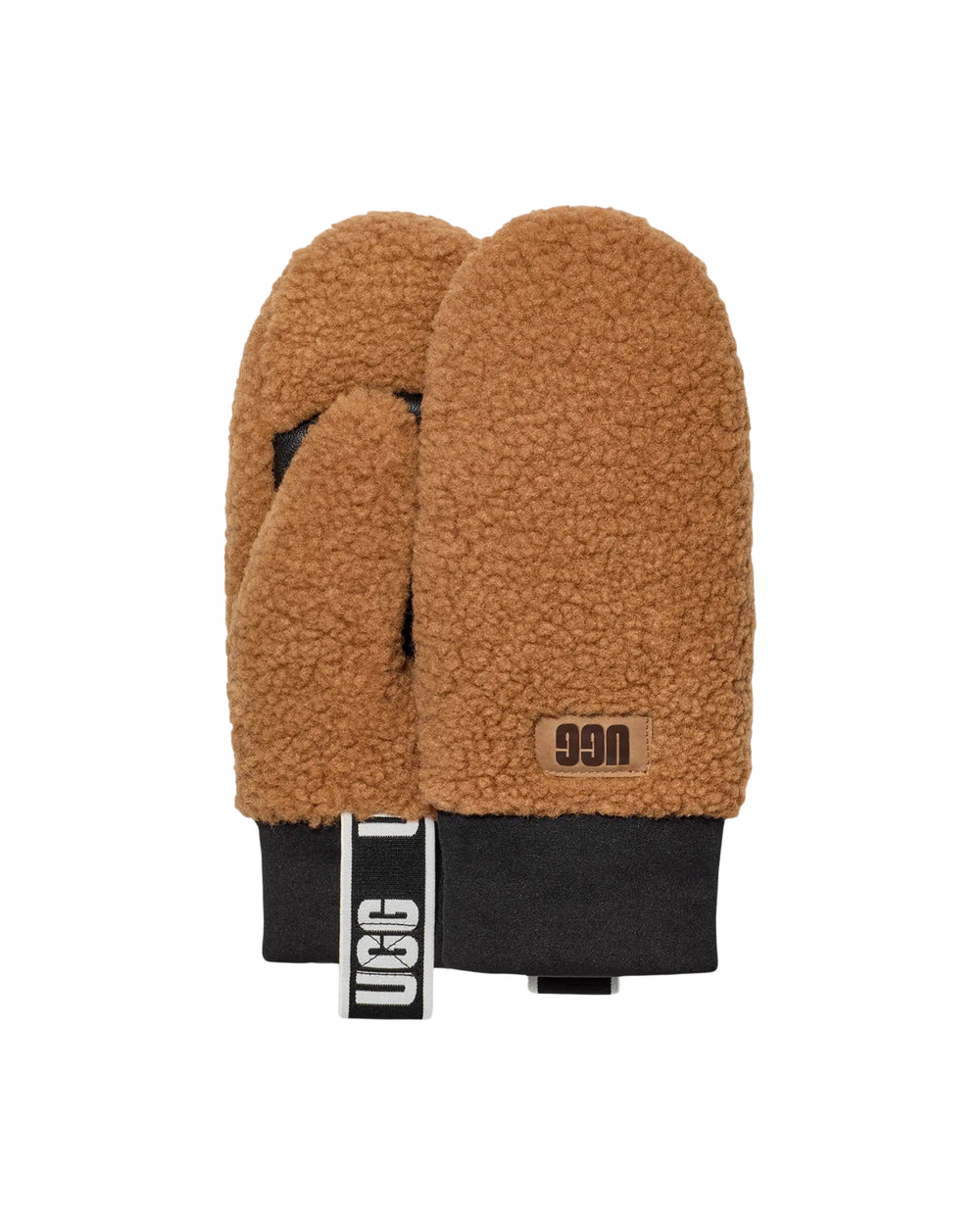 Fluff Mitten With Logo Tape Chestnut