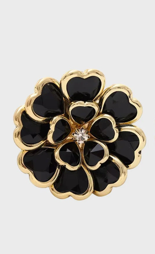 Flower Button Cover 1 pc Black