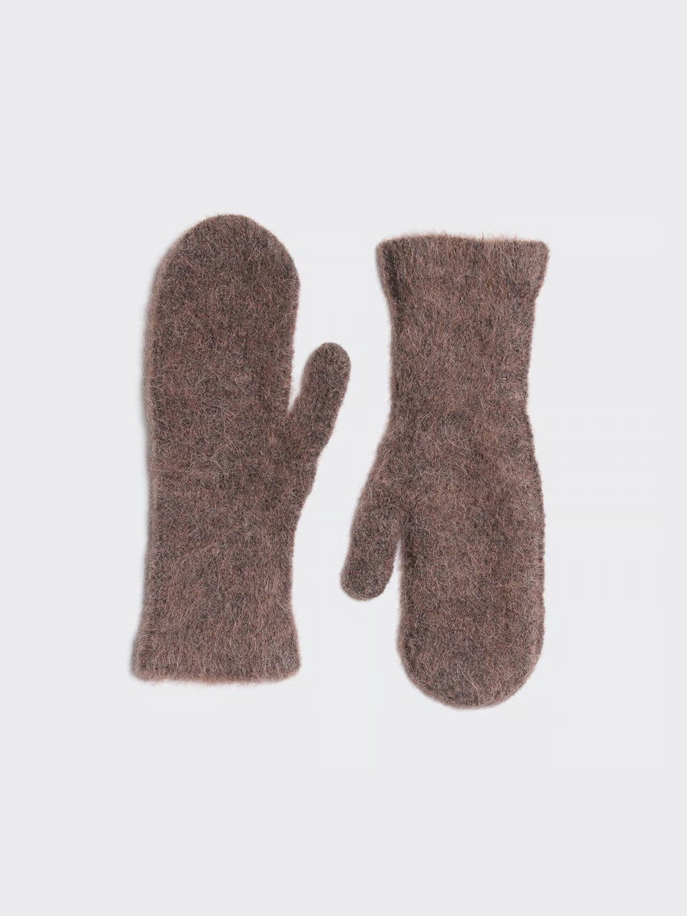 Tine Fluffy Mittens Dk. Brown