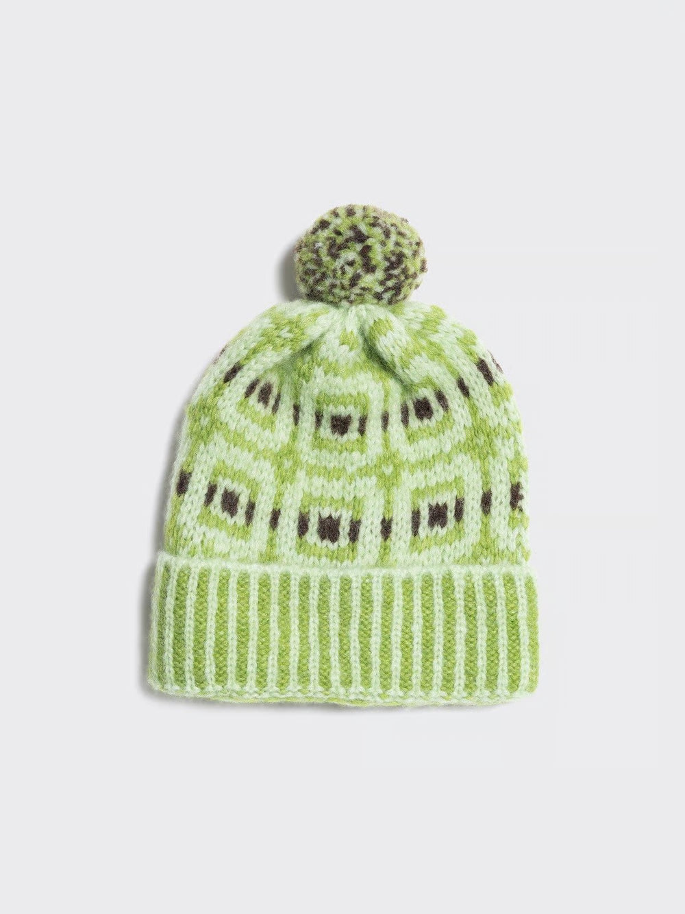 Norwegian Wool Beanie Green Mix
