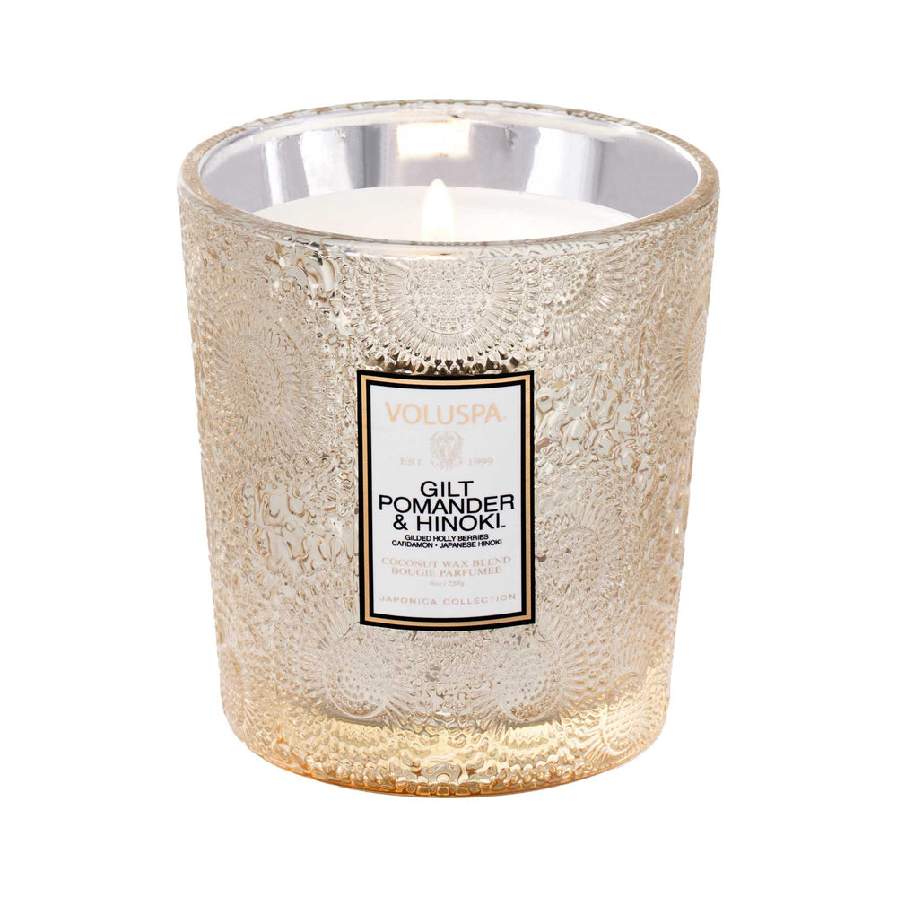 Classic Boxed Candle 270g 60T Gilt Pomander & Hinoki