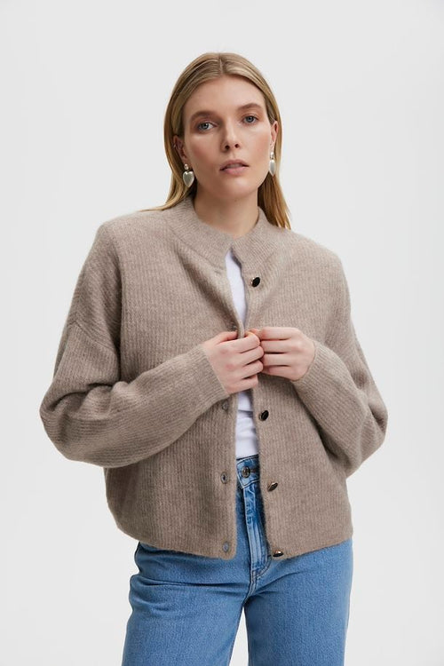 AlphaGZ Short Cardigan Warm Sand Melange