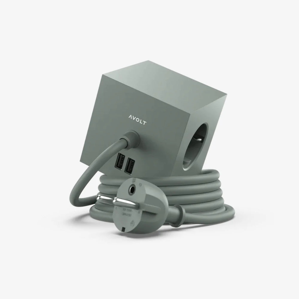 Square 1 USB Magnet Oak Green