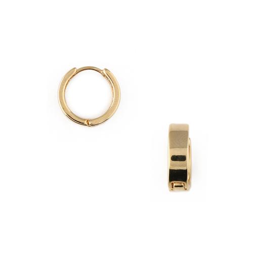 Chunky Metal Huggie Hoops Gold