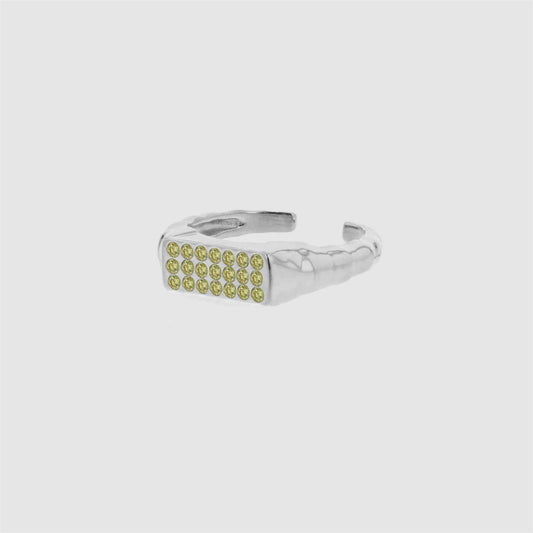 Ray Bedazzeled Ring Silver Citrus