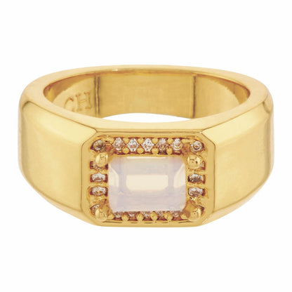 The Lady Boss Pinky Finger Ring Gold/Opal
