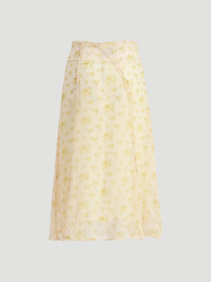 Ivy Print Skirt Yellow Mix