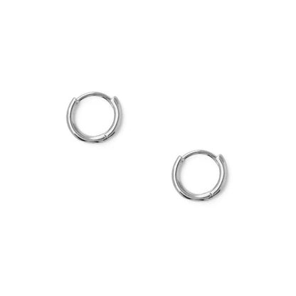 Mini Micro Hoop Earrings Silver