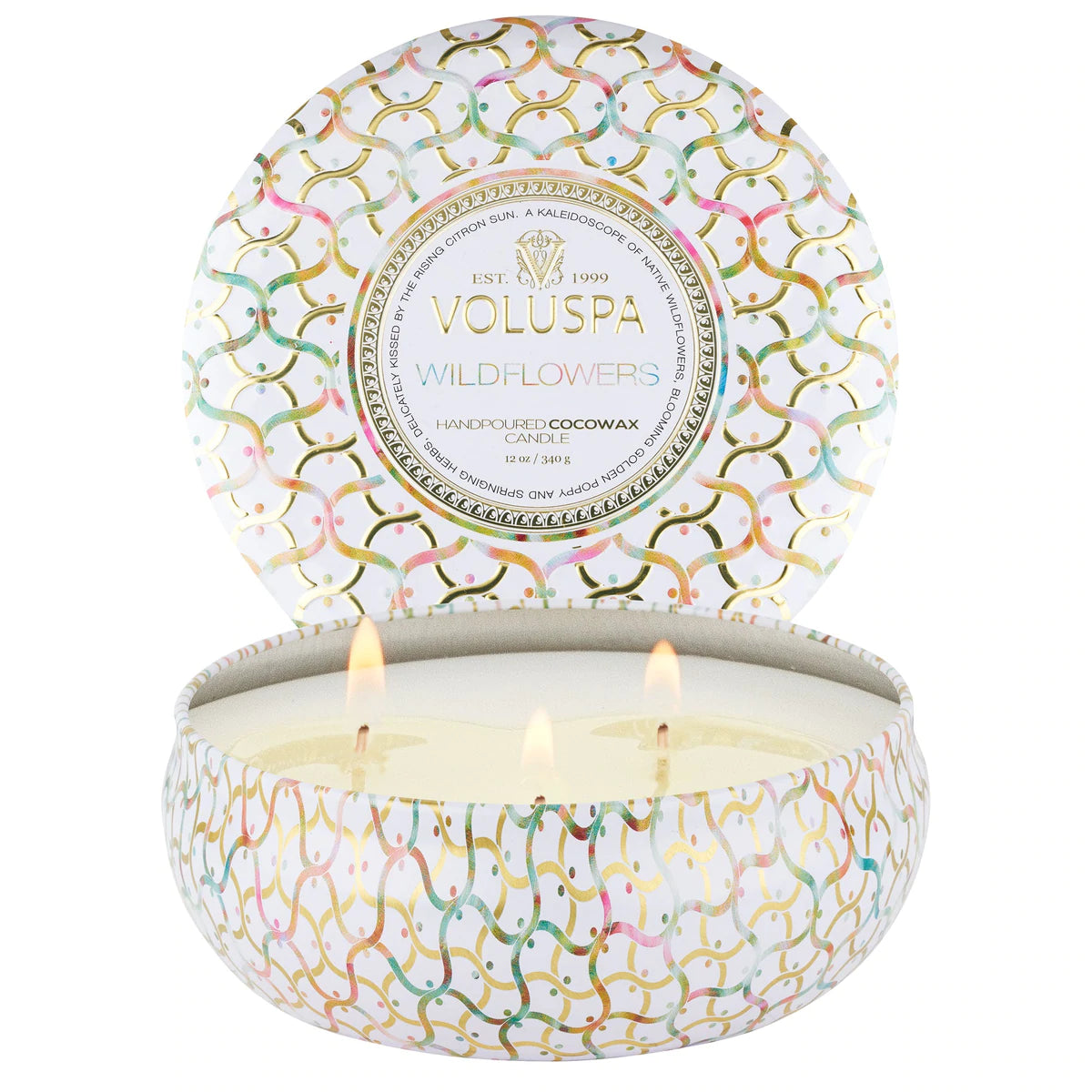 3-Wick Tin Candle – Wildflowers 340g
