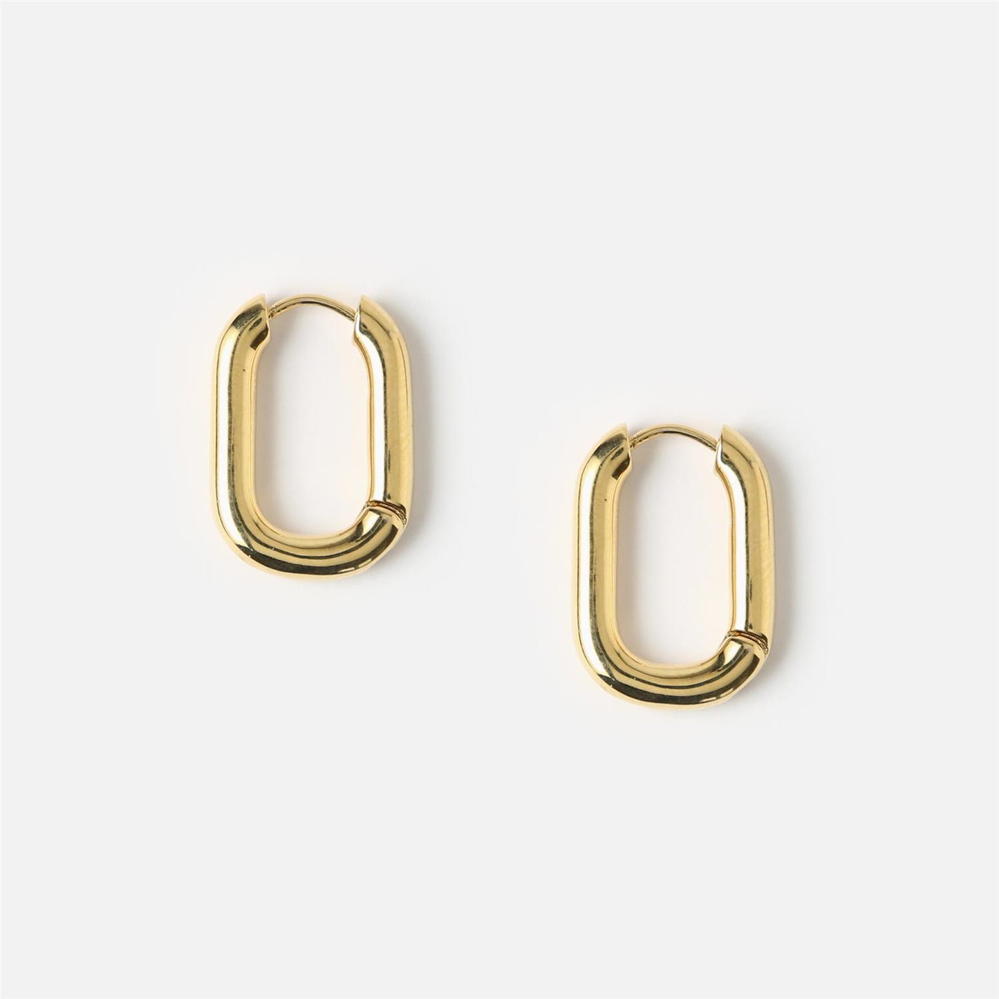Chunky Oval Hoop Earrings Gold