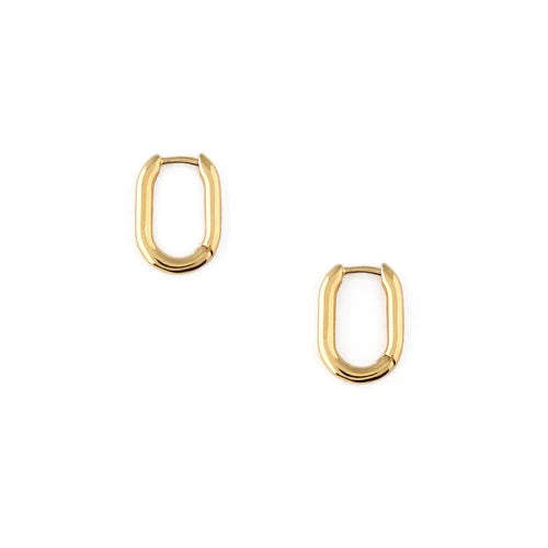 Mini Oval Hoop Earrings Gold