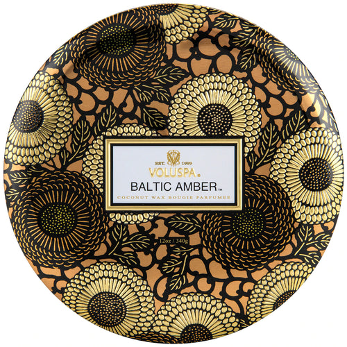3-Wick Tin Candle – Baltic Amber 340g