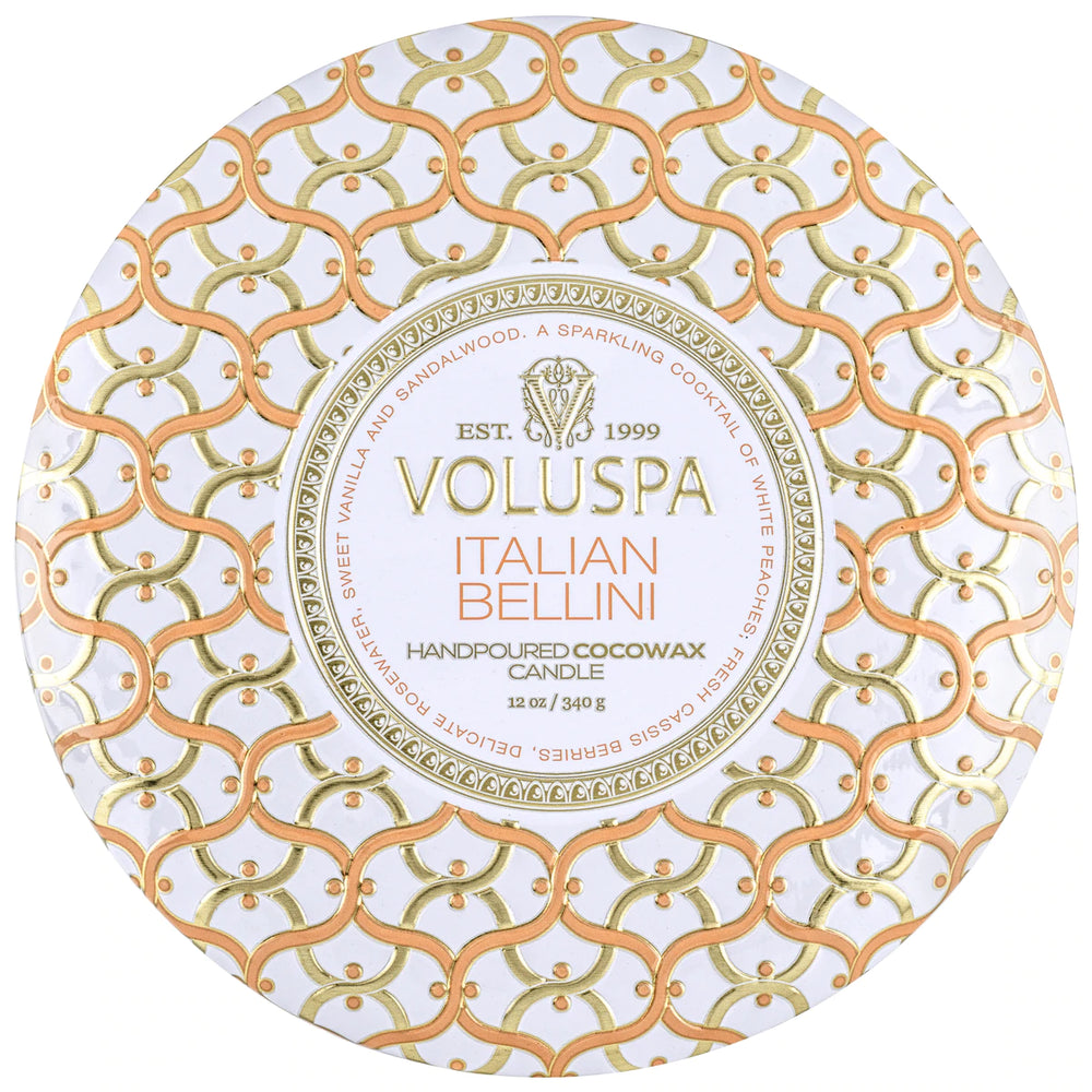 3-Wick Tin Candle – Italian Bellini 340g