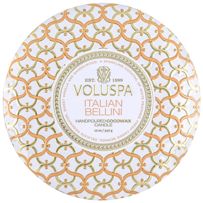3-Wick Tin Candle – Italian Bellini 340g