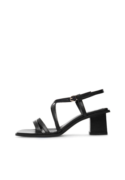 Carrie Leather Black Metallic
