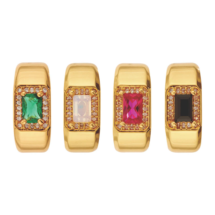 The Lady Boss Pinky Finger Ring Gold/Opal
