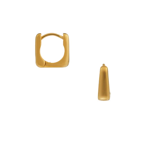 Tapered Huggie Hoop Earrings Gold