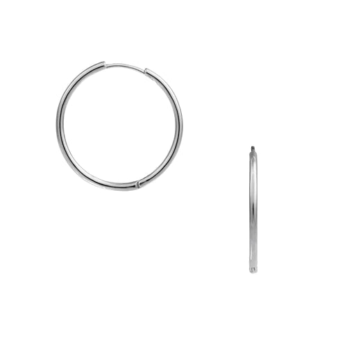 Micro Hoop 25mm  Earrings Silver