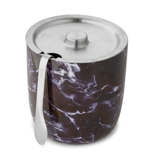Black Marble Ice Bucket + Tong 2l