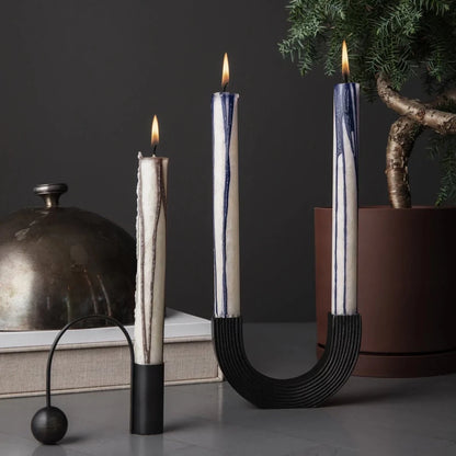 Balance Candle Holder Black Brass