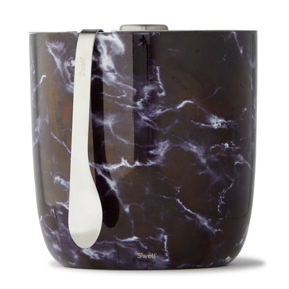 Black Marble Ice Bucket + Tong 2l