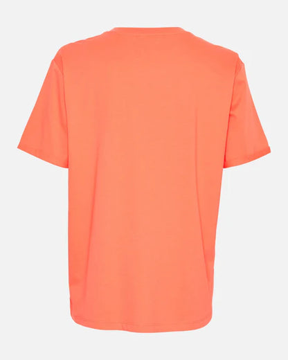 Terina Organic Small Logo Tee P Rose/White