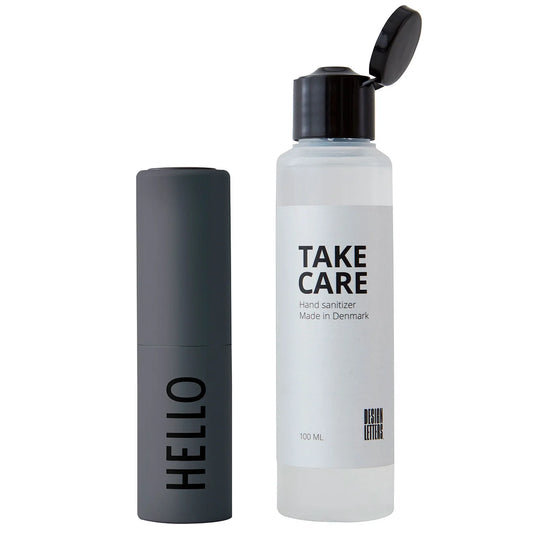 Take Care Hand Sanitizer 100ml + Dispenser Hey/Hello Dark Grey