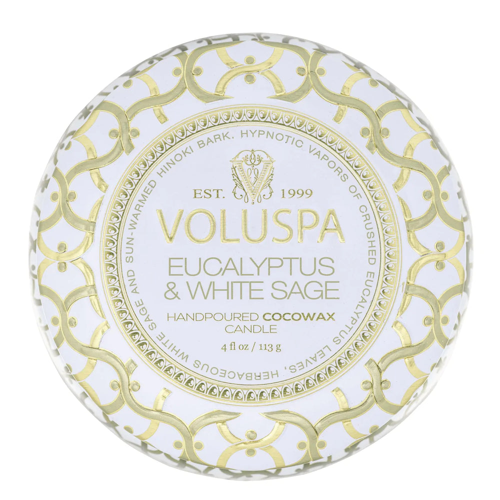 Mini Tin Candle – Eucalyptus & White Sage 113g