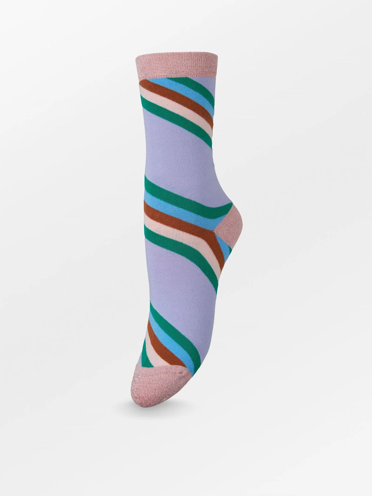 Oblique Striped Sock Lavender