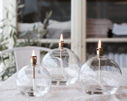Oljelampe Round Brass Small