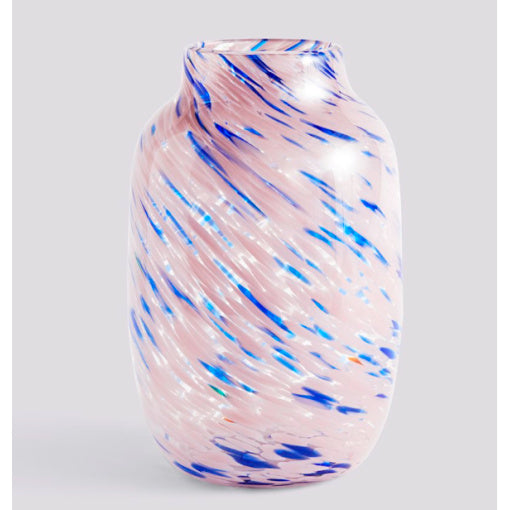 Splash Vase Round L Light Pink and Blue