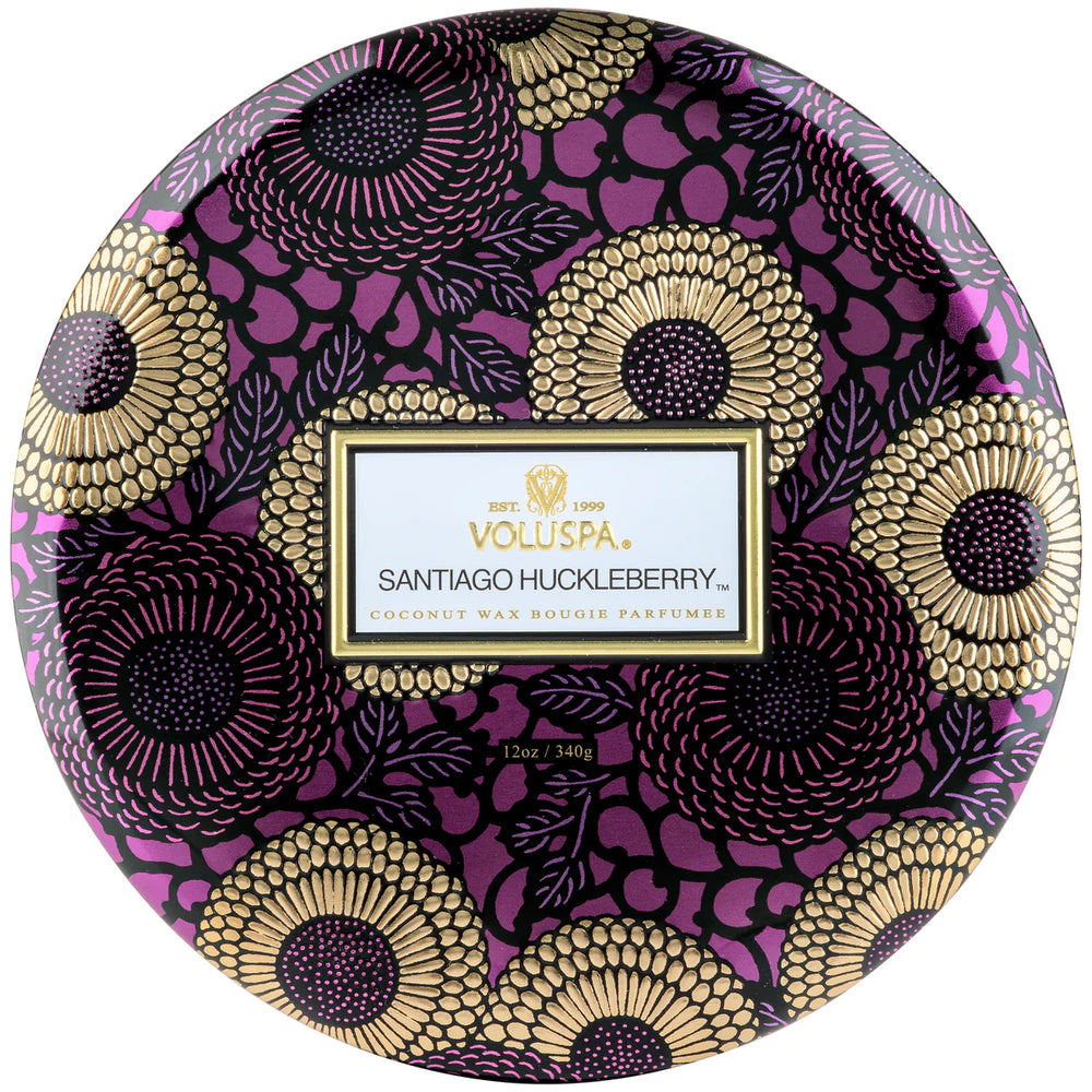 3-Wick Tin Candle – Santiago Huckleberry 340g