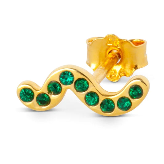 Snaky 1 Pcs Gold Plated Green