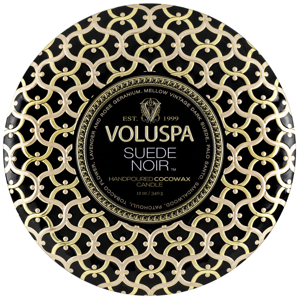 3-Wick Tin Candle – Suede Noir 340g