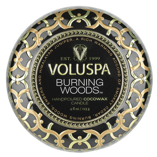 Mini Tin Candle – Burning Woods 113g